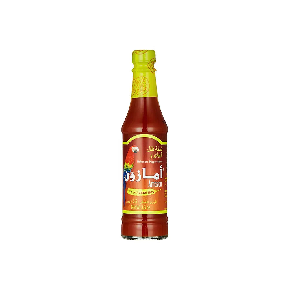 سس فلفل قرمز آمازون شيشه 98 ميل AMAZON مدل VERY HOT HABANERO PEPPER SAUCE