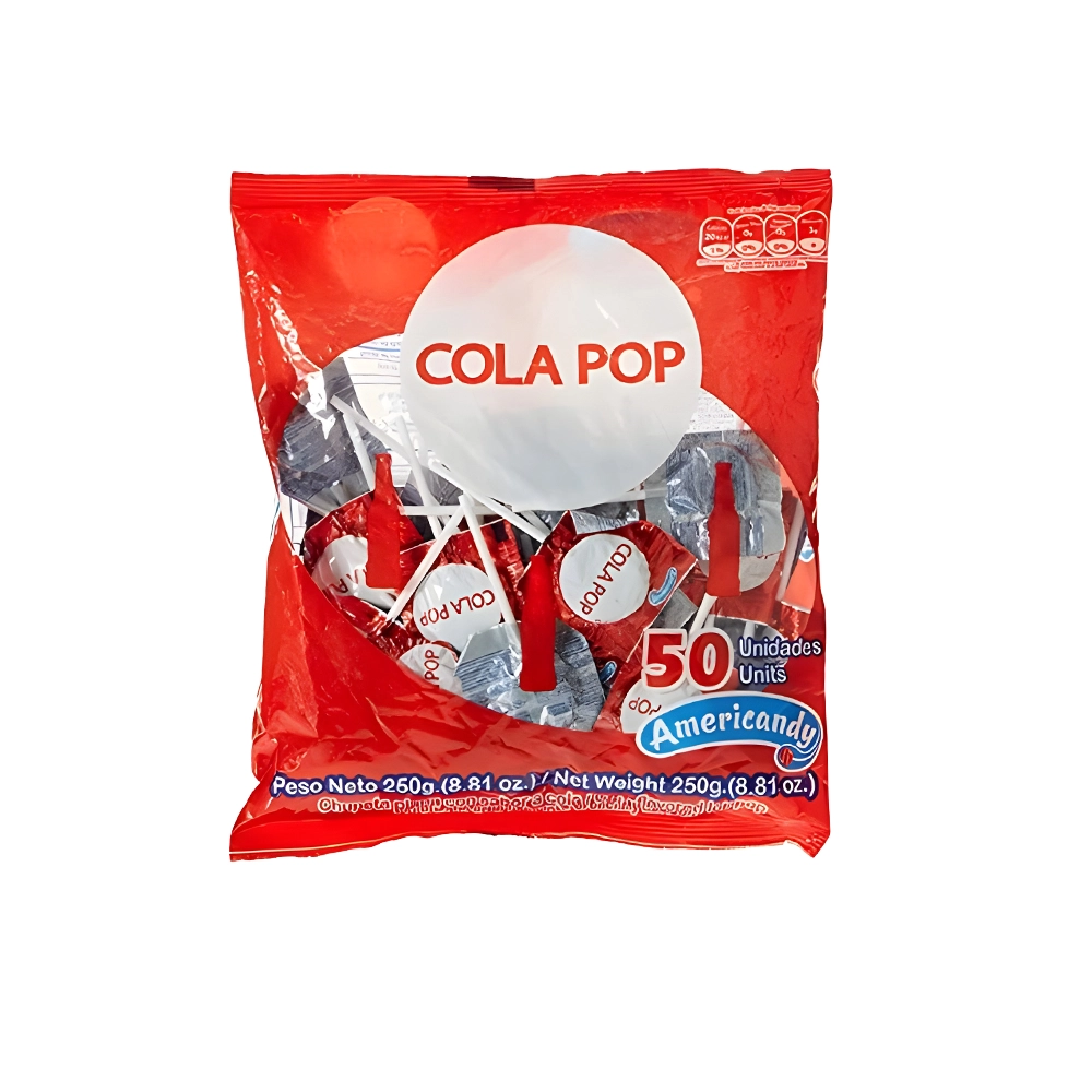 آبنبات نوشابه پپسی 250 گرم بسته 50 عددی Americandy مدل Cola Pop