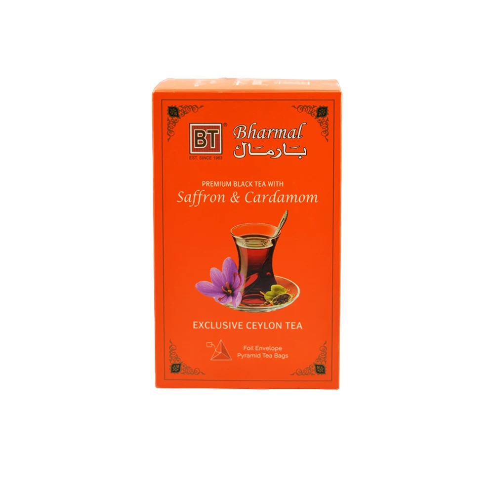 چای سياه کيسه ای بارمال زعفران و هل 20 عددی BHARMAL مدل SAFFRON & CARDAMOM