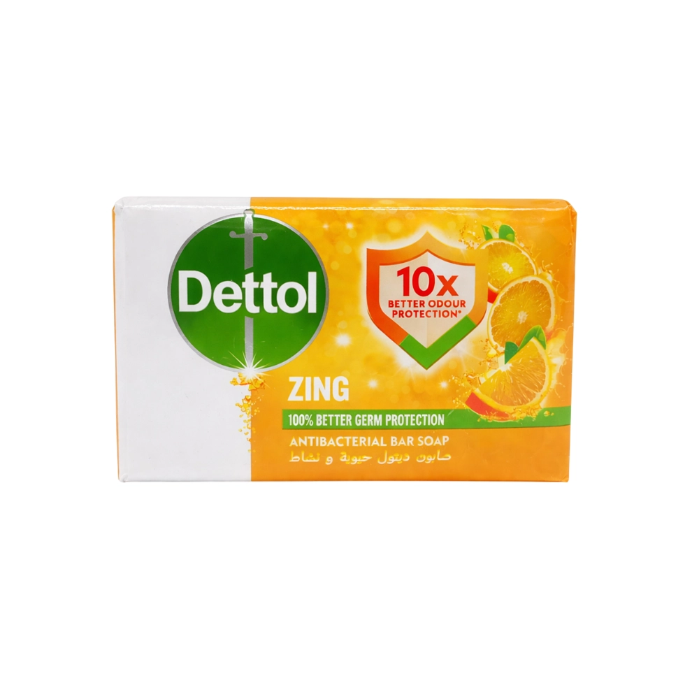 صابون آنتی باکتریال زینگ دتول 165 گرم Dettol مدل Dettol Zing Antibacterial Bar Soap صابون آنتی باکتریال زینگ دتول 165 گرم Dettol مدل Dettol Zing Antibacterial Bar Soap