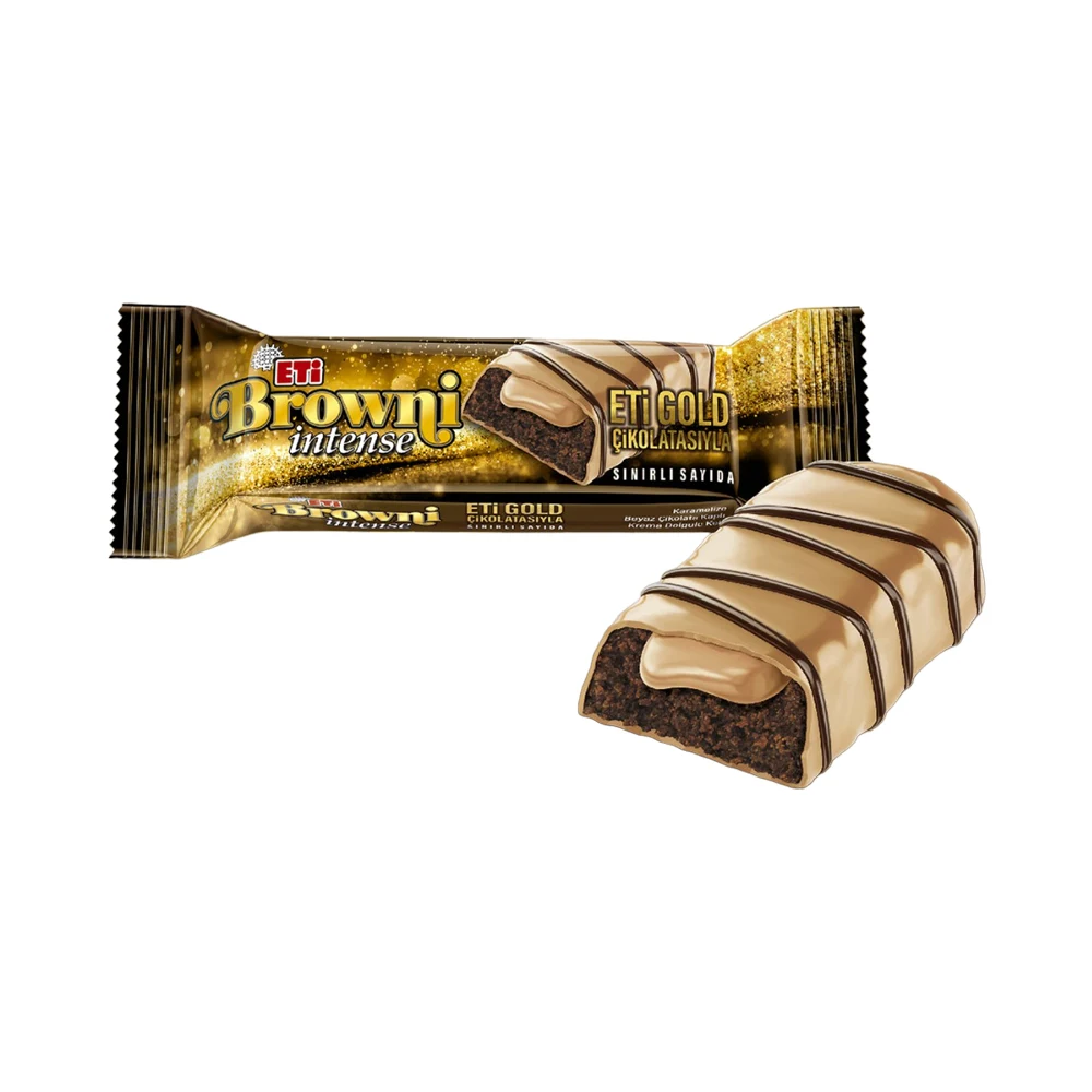 کيک اتی براونی اينتنس گلد با روکش و مغز شکلات سفيد 48 گرم BROWNI مدل Eti Browni Intense