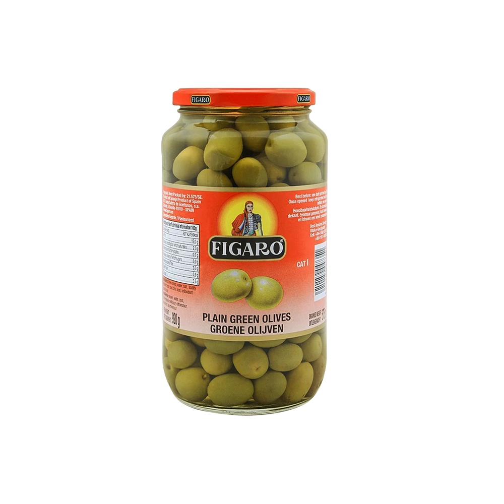 زيتون سبز با هسته فيگارو شيشه 920 گرم FIGARO مدل PLAIN GREEN OLIVES زيتون سبز با هسته فيگارو شيشه 920 گرم FIGARO مدل PLAIN GREEN OLIVES