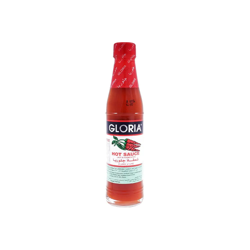 سس فلفل قرمز گلوريا شيشه 88ميل GLORIA مدل HOT SAUCE سس فلفل قرمز گلوريا شيشه 88ميل GLORIA مدل HOT SAUCE