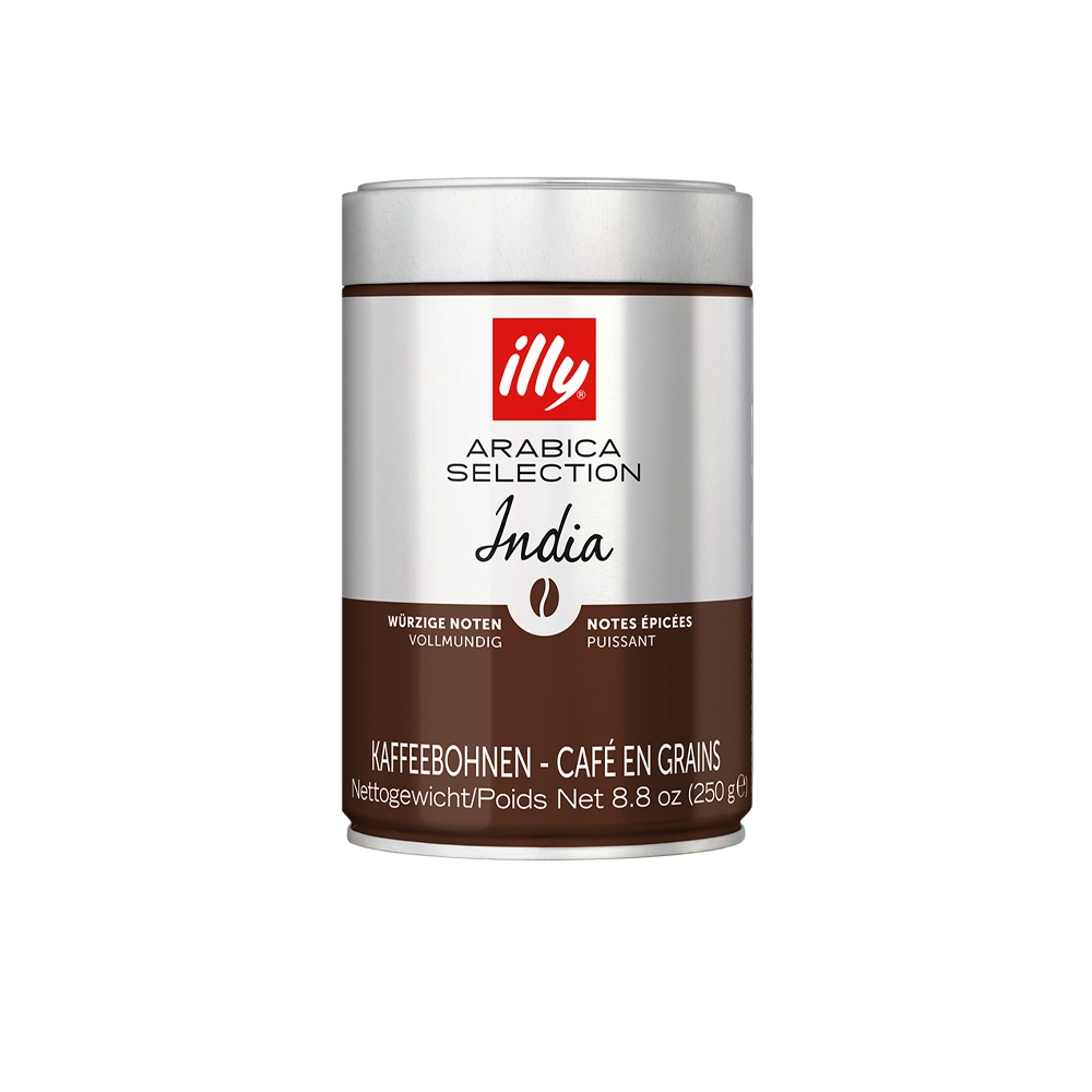 دانه قهوه الی Illy هند قوطی 250 گرم مدل India
