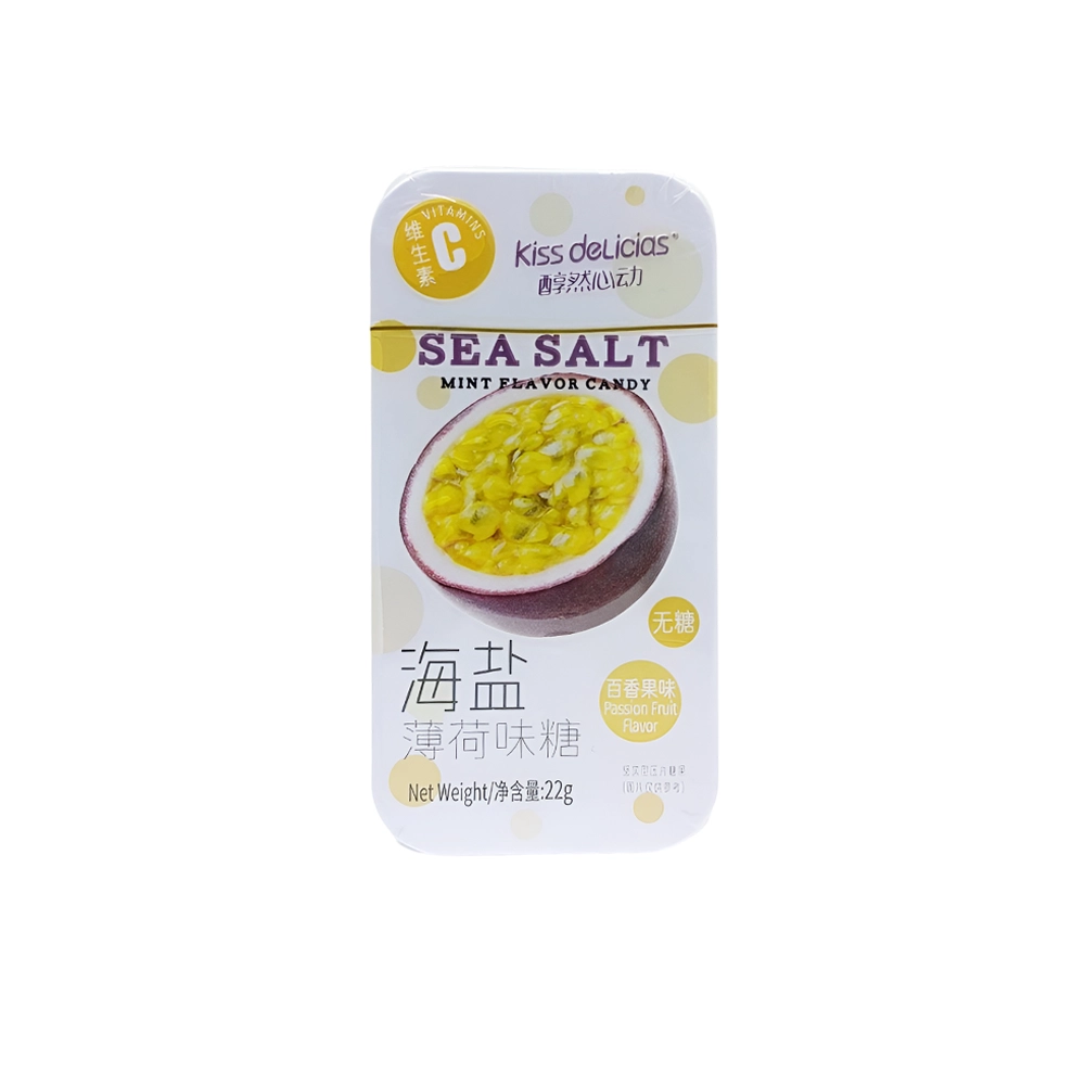 Kiss DeliciasSea Salt Mint Flavor Candy Passion Fruit Flavor 22g