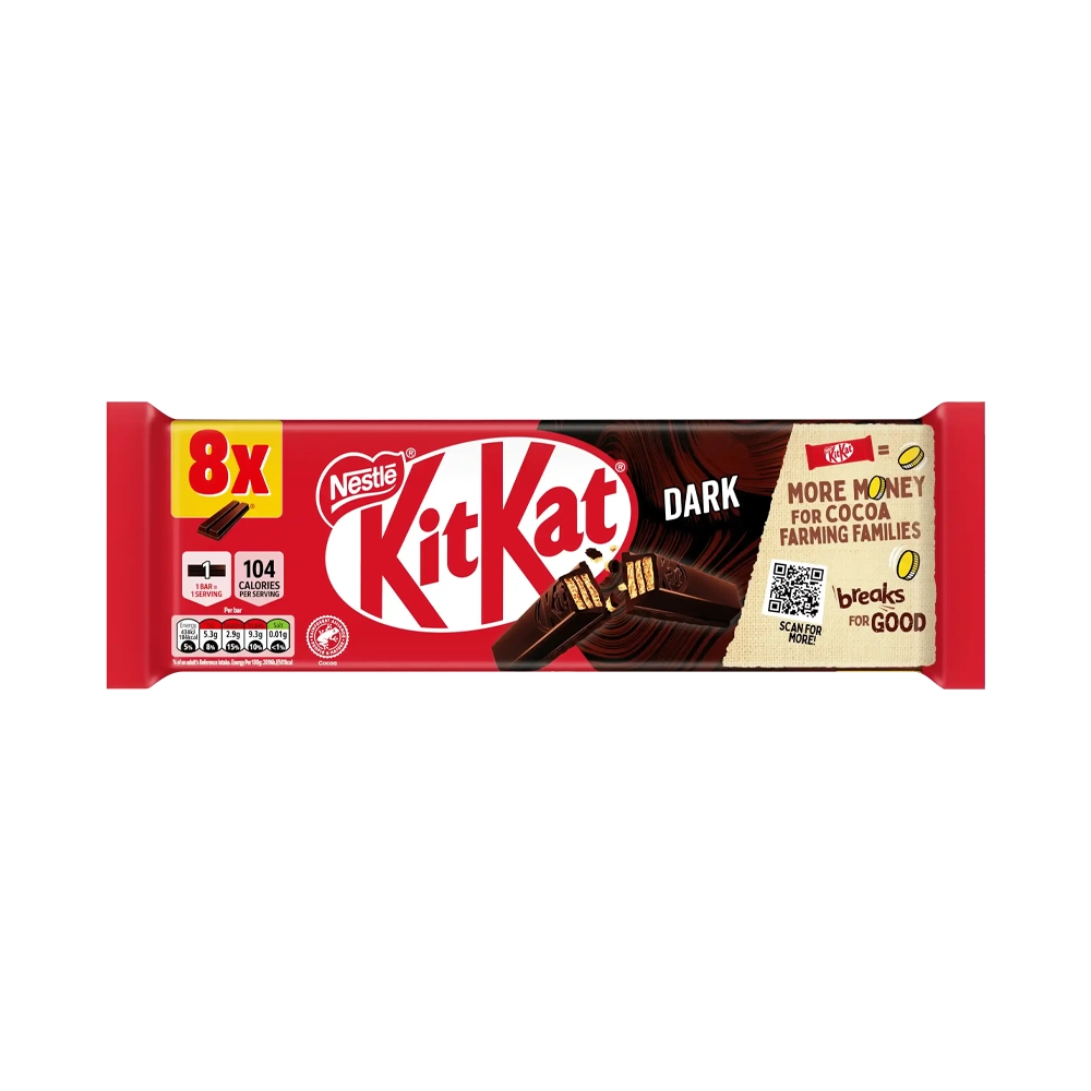 شکلات کیت کت 2 انگشتی نستله دارک بسته 8 عددی Nestle مدل Nestle Kit Kat 2 Finger Dark Chocolate Biscuit Bar 8 Pack شکلات کیت کت 2 انگشتی نستله دارک بسته 8 عددی Nestle مدل Nestle Kit Kat 2 Finger Dark Chocolate Biscuit Bar 8 Pack