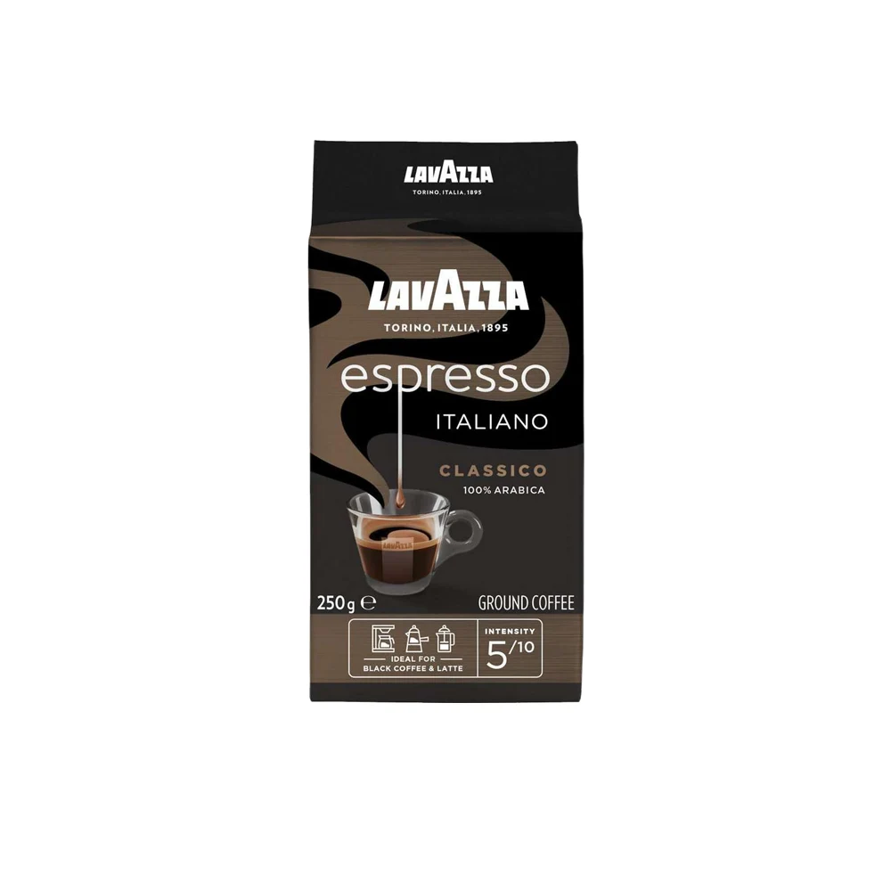 پودر قهوه لاوازا LAVAZZA پاکت وکيوم 250 گرم مدل Espresso Italiano Classico