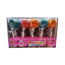 آبنبات چوبی ميوه ای طرح دونات بسته 30 عددی مدل 30x15G DOUGHNUT LOLLIPOP
