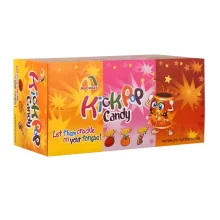 آبنبات جرقه ای کيک پاپ با طعم پرتقال , توت فرنگی و کولا (بسته 60 عددی) kickpop candy مدل strawberry & orange & cola 60X5g
