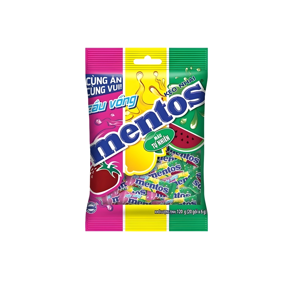 آبنبات منتوس Mentos چند ميوه پاکتی بسته 20 عددی