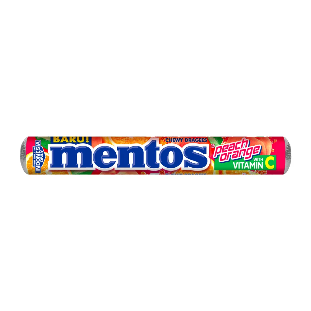 Mentos Chewy Peach Orange Roll 29gr