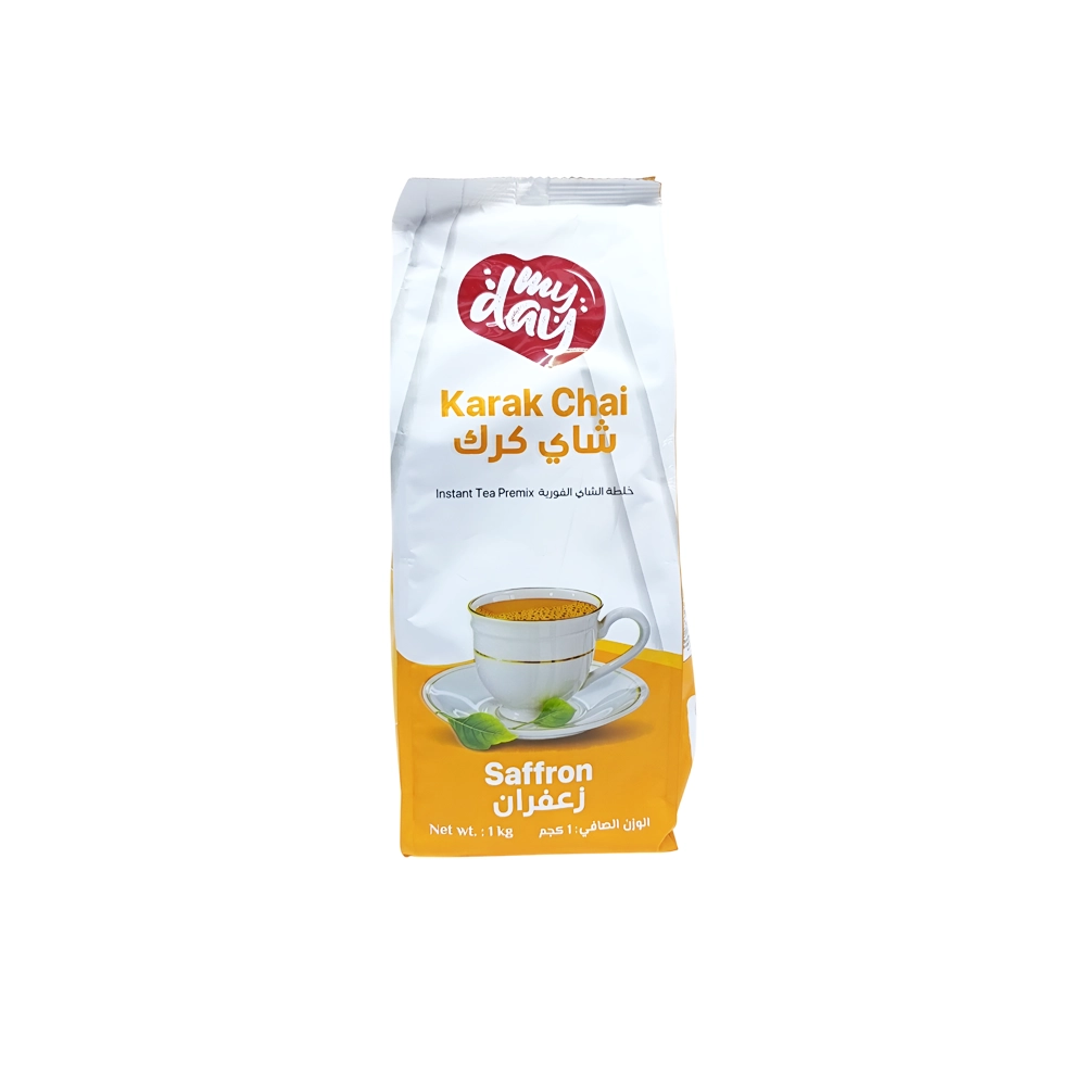 چای کرک فوری گلوتن فری با طعم زعفران مای دی بسته 1 کیلویی مدل Karak Chai Saffron Instant Tea Premix