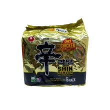 نودل کره ای شبت رامین با مرغ تند نونگشیم بسته 5 عددی Nongshim مدل Nongshim Shin Ramyun Spicy Chicken