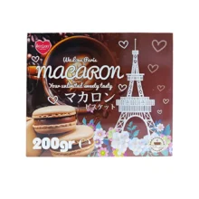 بیسکویت قهوه کرم دار روی جوی 200 گرم ماکرون مینی Royjoy مدل Macaron We Love Paris