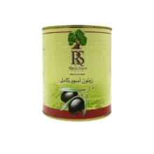 زيتون سياه آر اس با هسته قوطی 3 کيلويی RS مدل Black Whole Olives