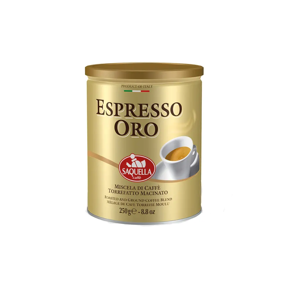 پودر قهوه Italia قوطی 250 گرم Saquella مدل Oro