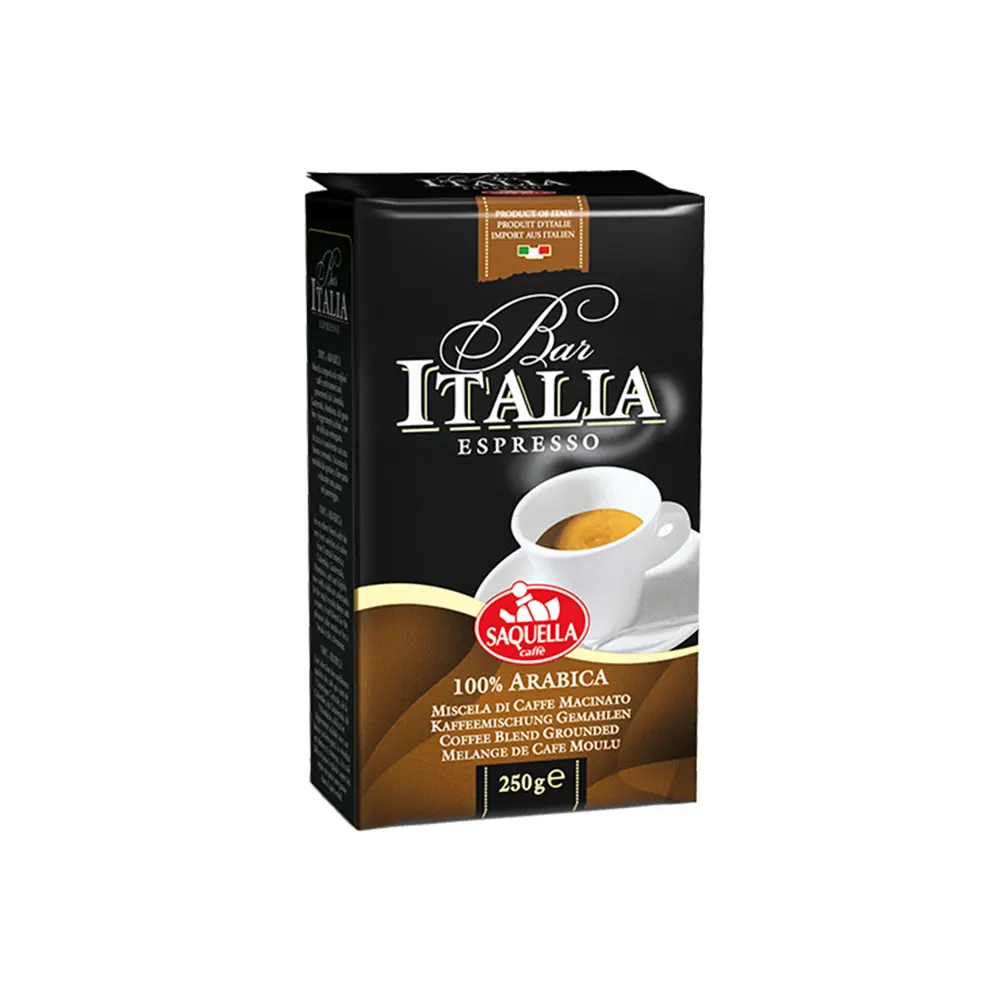 پودر قهوه ITALIA پاکت وکيوم 250 گرم SAQUELLA مدل 100 ARABICA