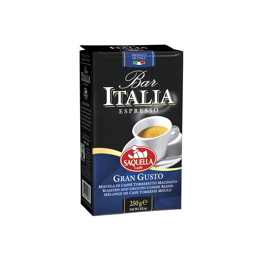 پودر قهوه ITALIA پاکت وکيوم 250 گرم SAQUELLA مدل GRAN GUSTO