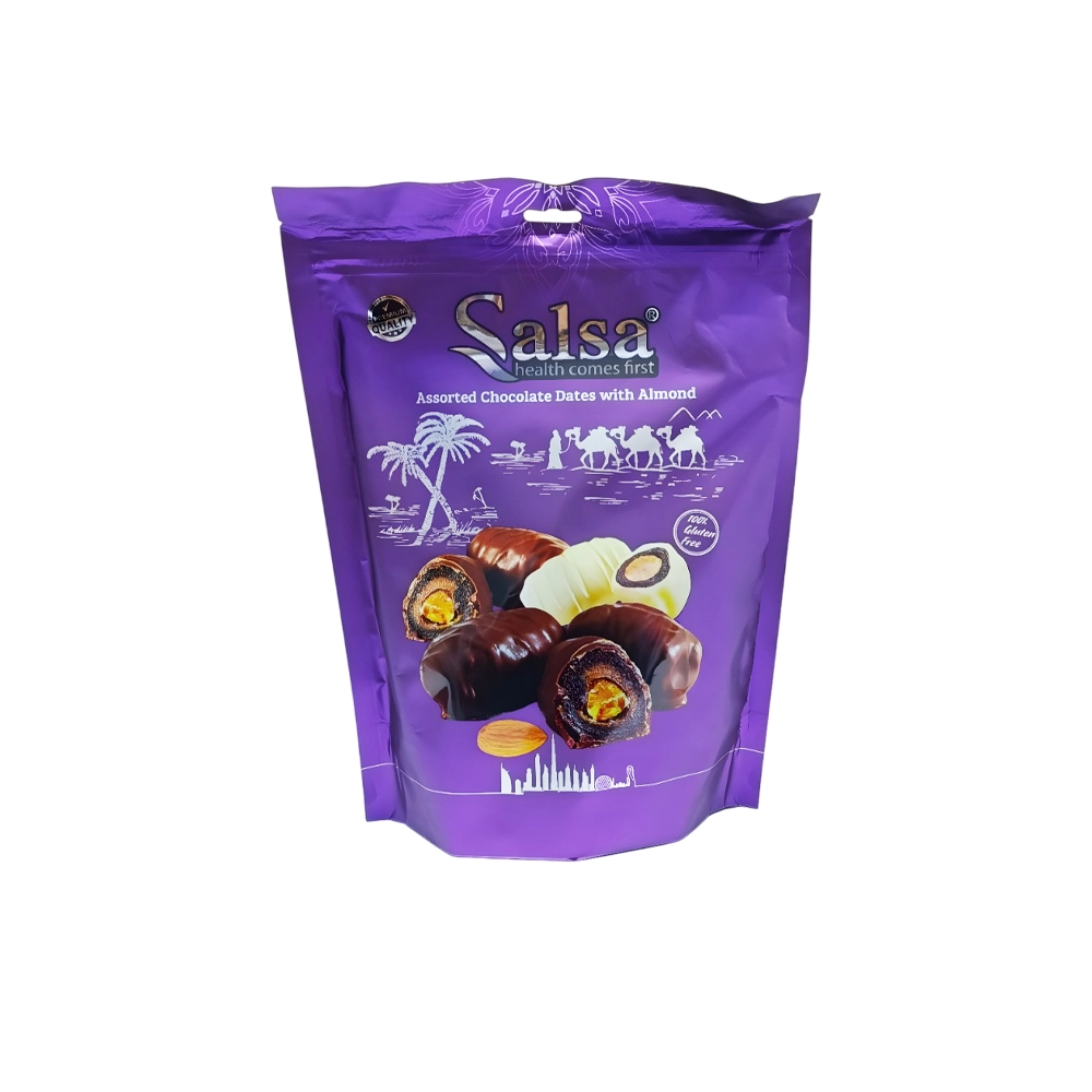 خرمای شکلاتی مخلوط سالسا با مغز بادام 500 گرم Salsa مدل Salsa Assorted Choco Dates with Almond
