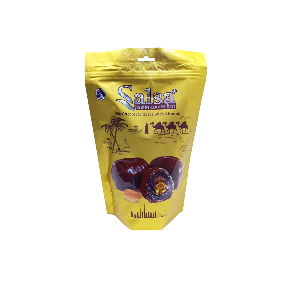 خرمای شکلاتی سالسا با مغز بادام شیر شکلات 250 گرم Salsa مدل Salsa Milk Chocolate Date With Almond