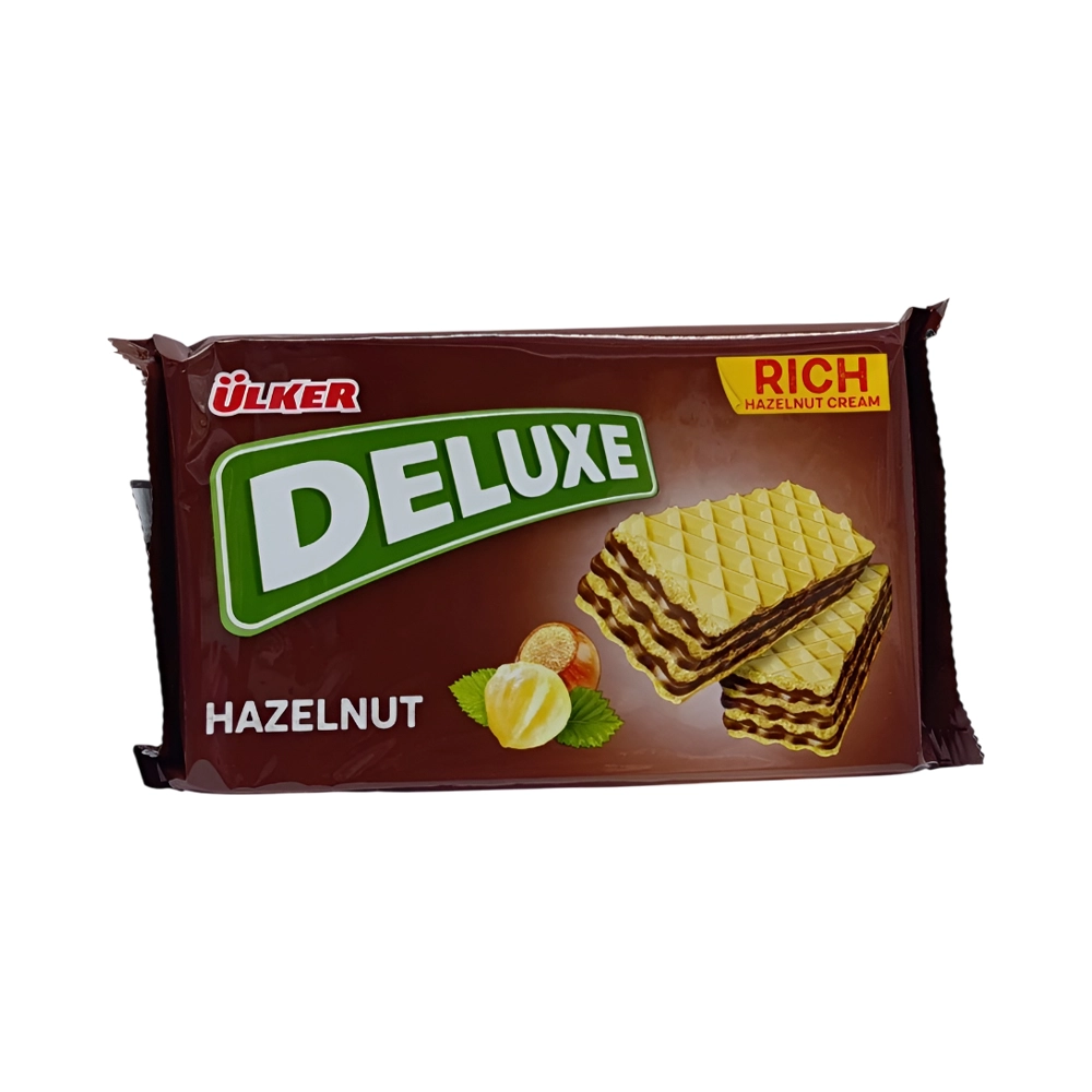 ویفر با طعم فندوق اولکر دیلوکیس 144گرم Ulker Deluxe مدل Ulker Deluxe Hazelnut Cream Wafer Chocolate ویفر با طعم فندوق اولکر دیلوکیس 144گرم Ulker Deluxe مدل Ulker Deluxe Hazelnut Cream Wafer Chocolate