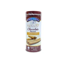 ويفر رولی وايت کستل شکلاتی قوطی فلزی 100 گرم White Castle مدل Luxury Chocolate Cream Wafer Rolls