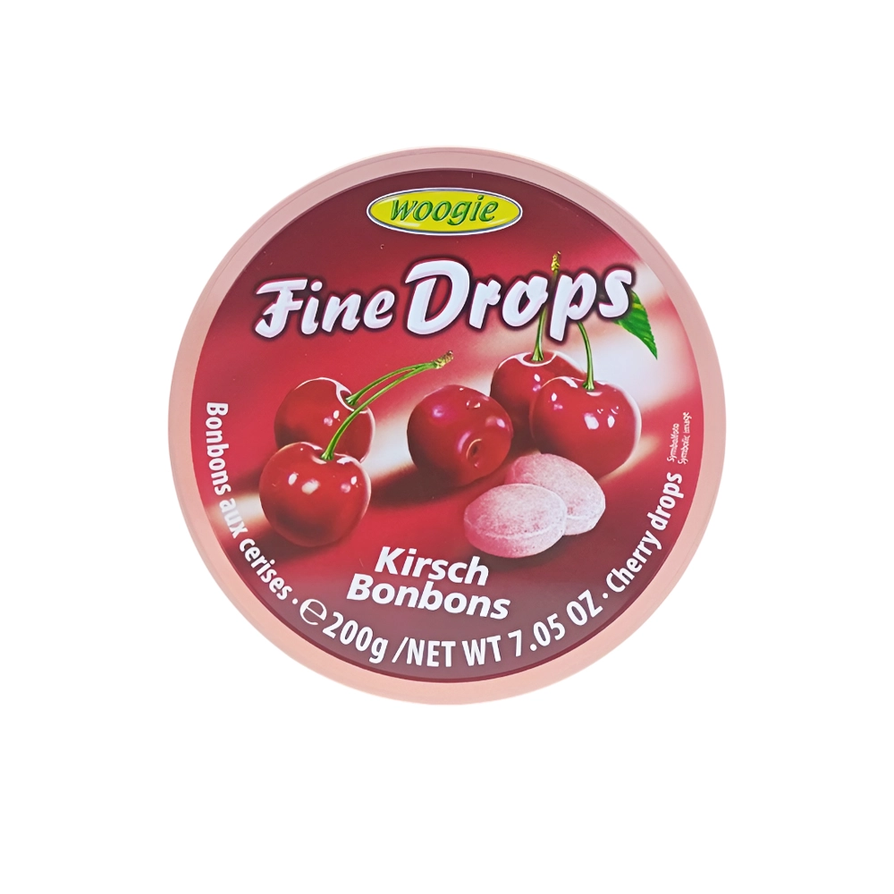 آبنبات ووگی فاین دراپس با طعم گیلاس Woogie مدل Fine Drops Cherry Flavoured Drops